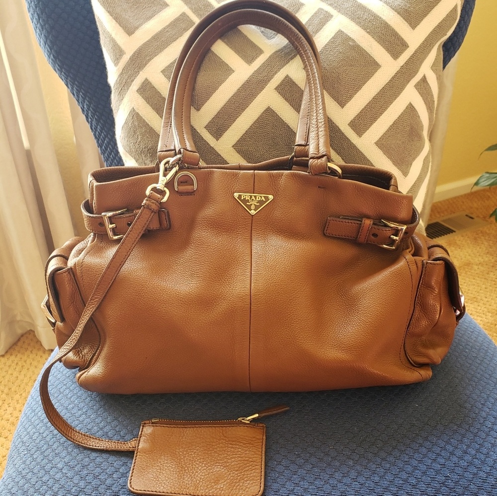 Authentic Prada Brown Leather Handbag